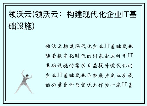 领沃云(领沃云：构建现代化企业IT基础设施)